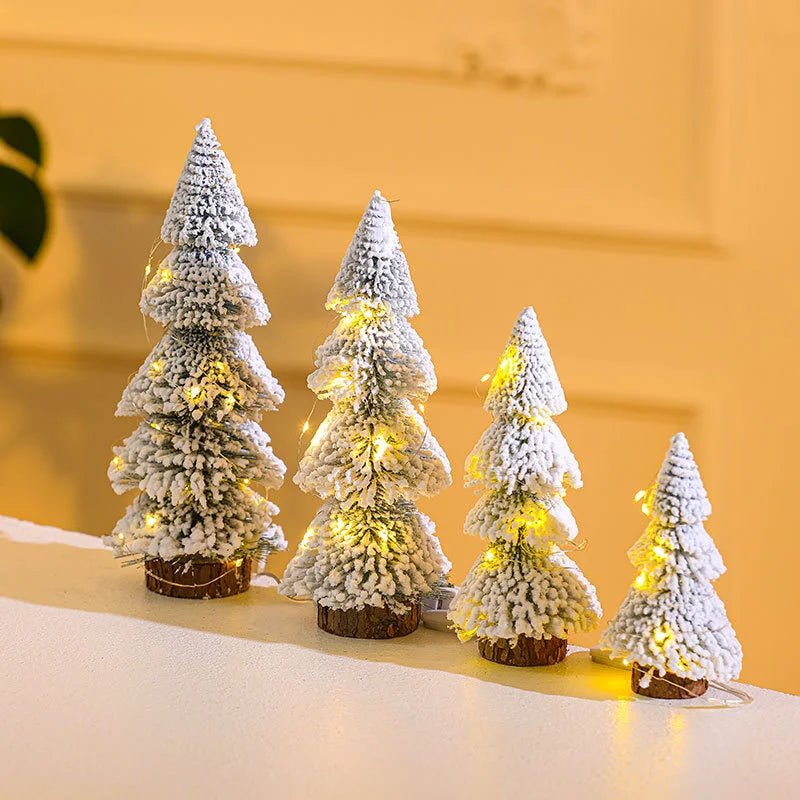 Flocked Christmas Tree with Warm White LED Lights