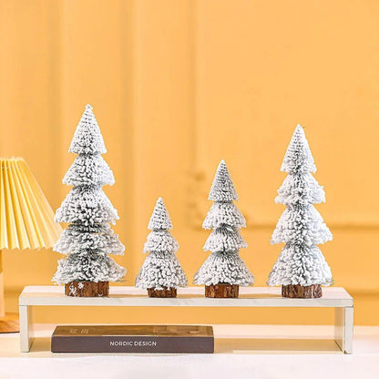 Flocked Christmas Tree with Warm White LED Lights