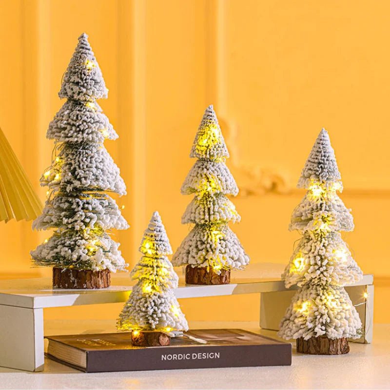 Flocked Christmas Tree with Warm White LED Lights