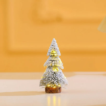 Flocked Christmas Tree with Warm White LED Lights