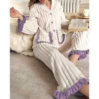 Elsie | Women's Ruffle-Trim Two-Piece pyjama Set