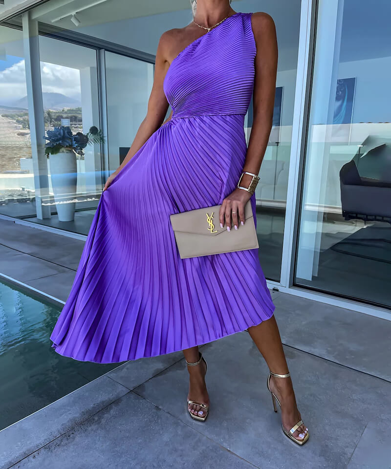Sienna | Women’s Casual Pleated Wedding Guest Dress