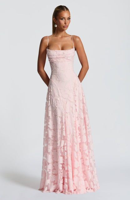 Vivian | Women's Floral Open Back Maxi Dress