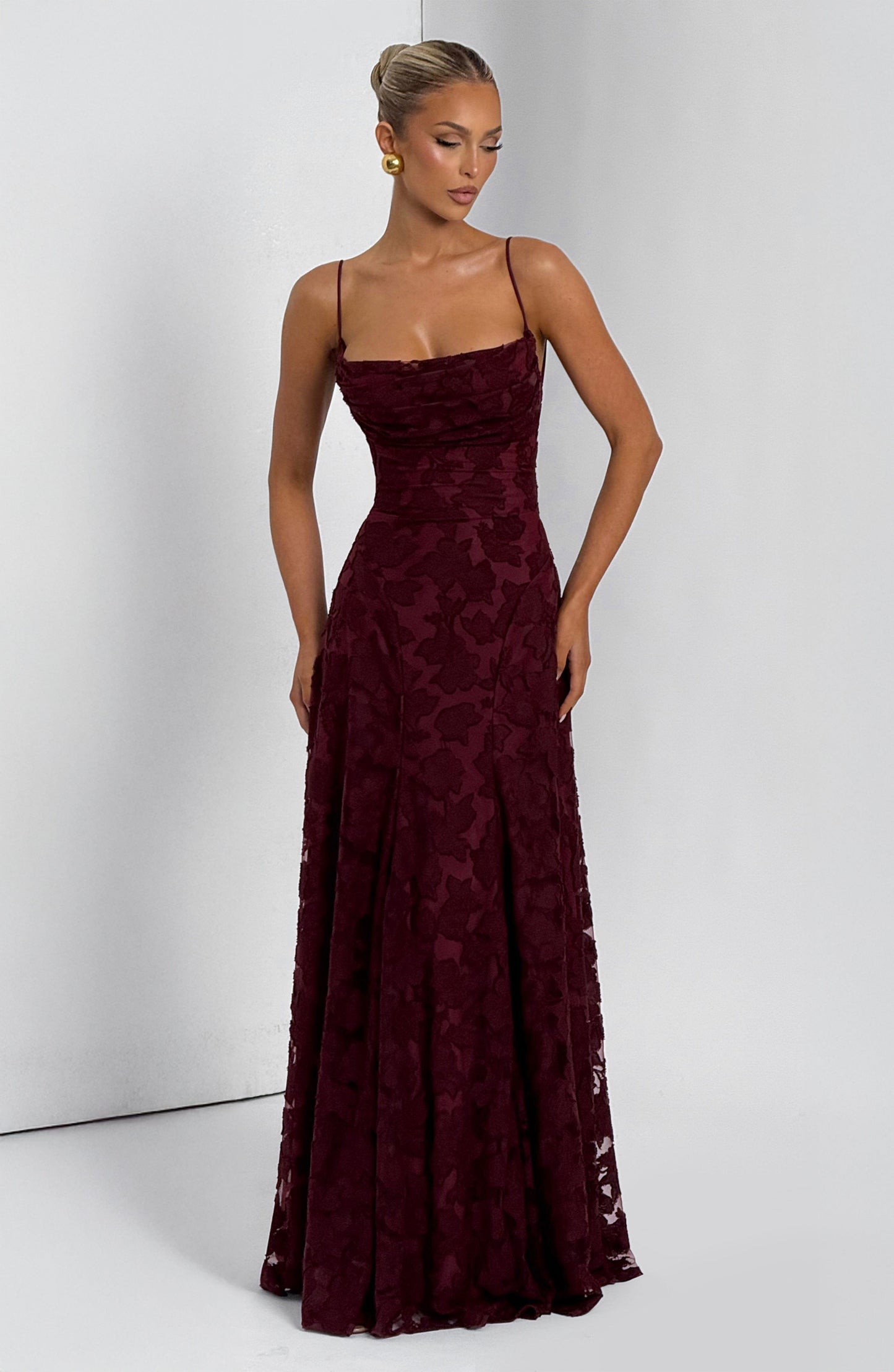 Vivian | Women's Floral Open Back Maxi Dress