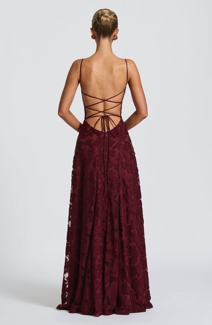 Vivian | Women's Floral Open Back Maxi Dress