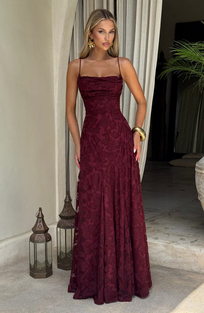 Vivian | Women's Floral Open Back Maxi Dress