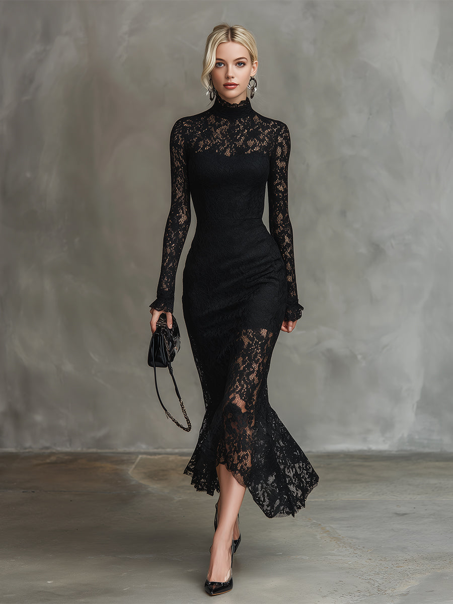 Freya | Women's Sophisticated Mermaid Lace Evening Maxi Dress