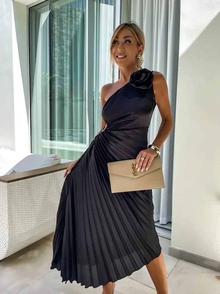 Ella | Women’s Pleated Wedding Guest Midi Dress