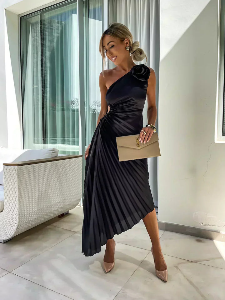 Ella | Women’s Pleated Wedding Guest Midi Dress