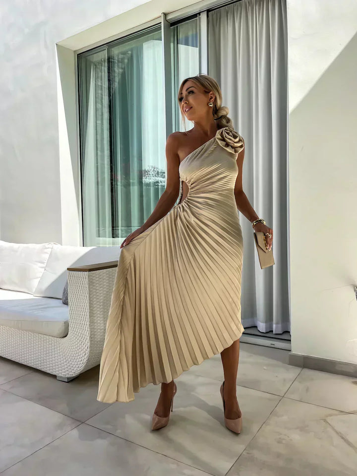 Ella | Women’s Pleated Wedding Guest Midi Dress