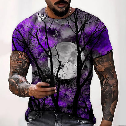 Adam | Men's Halloween Moon Graphic Crew Neck T-Shirt