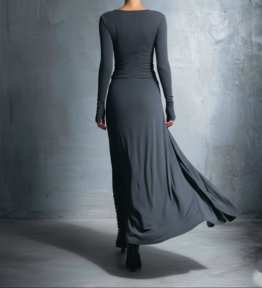 Fiona | Women’s Draped Long Sleeve Maxi Dress