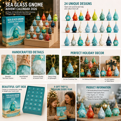 Handcrafted Sea Glass Gnome Advent Calendar 2026