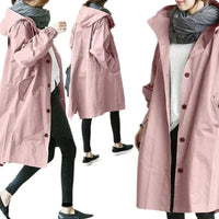 Hayley | Women's Relaxed Long Hooded Waterproof Rain Coat