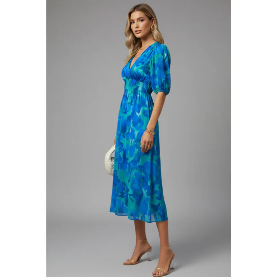Maple | Women's Printed Evening Midi Dress