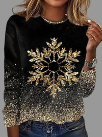 Helen | Women's Sparkly Printed Christmas Jumper with Snowflake
