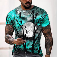 Adam | Men's Halloween Moon Graphic Crew Neck T-Shirt