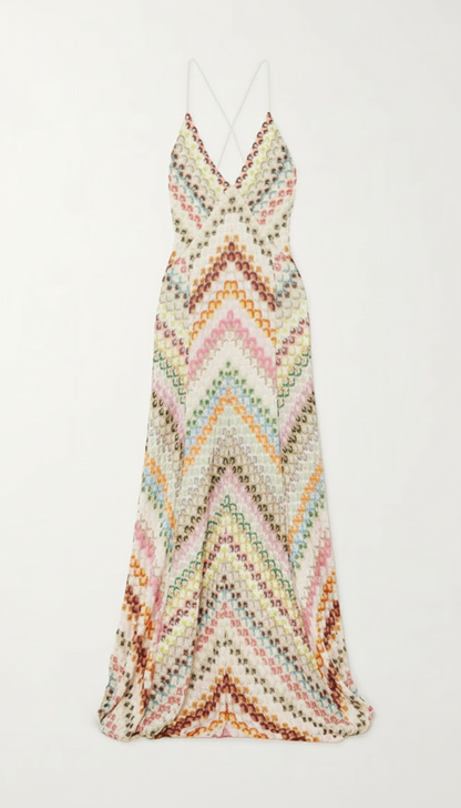 Riley | Women's Printed Maxi Evening Dress