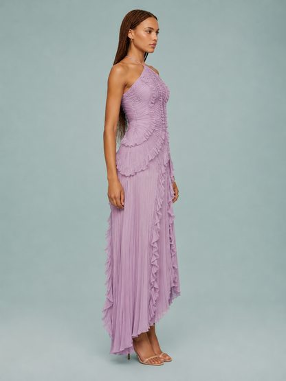 Cara | Women's Embroidered Halterneck Maxi Dress