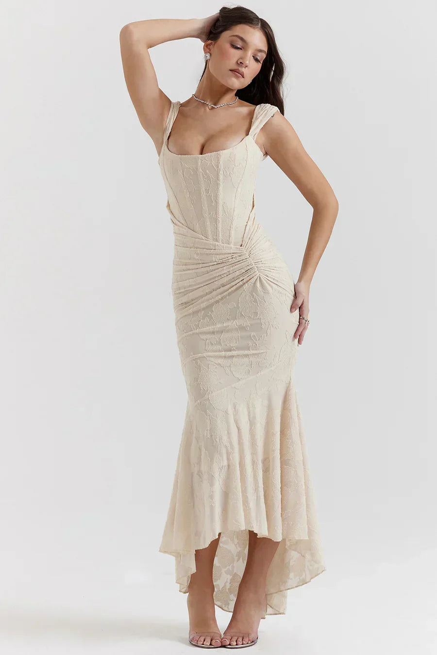 Anna | Women's Embroidered Asymmetrical Wedding Guest Dress