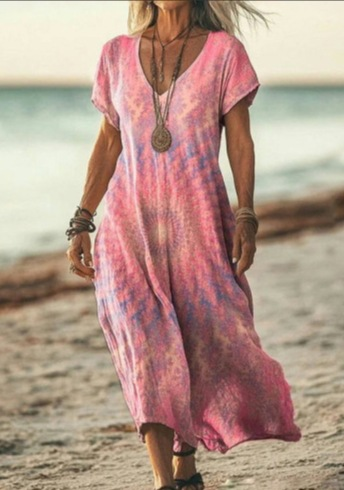 Hailey | Women’s Beach Floral V-Neck Midi Dress