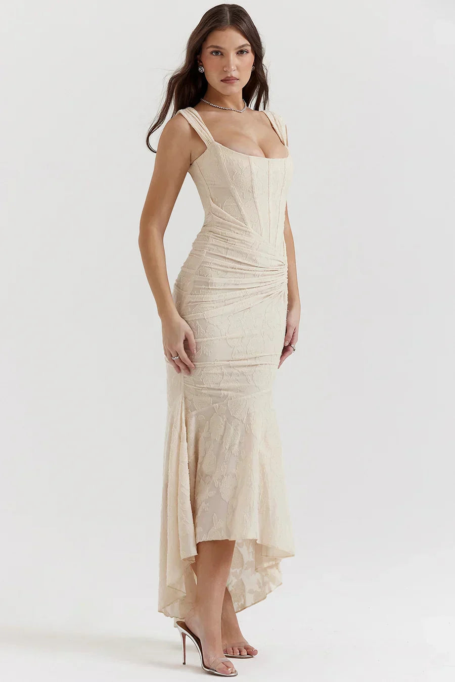 Anna | Women's Embroidered Asymmetrical Wedding Guest Dress