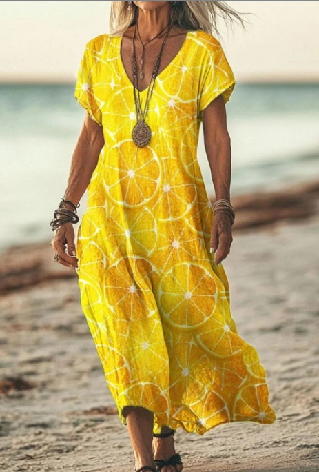 Hailey | Women’s Beach Floral V-Neck Midi Dress