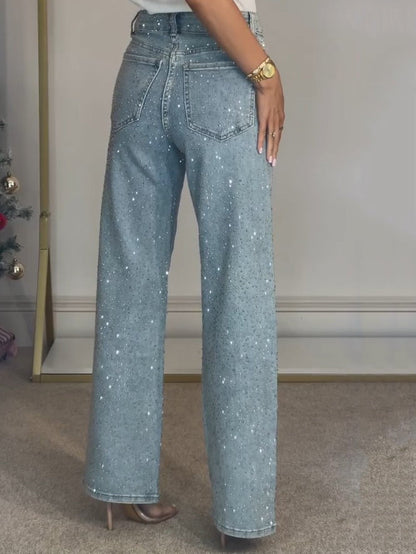 Fleur | Women's High-Waisted Glitter Jeans