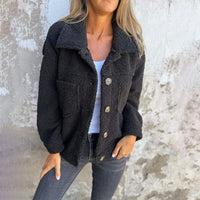 Amelia | Women's Fall Teddy Button Jacket