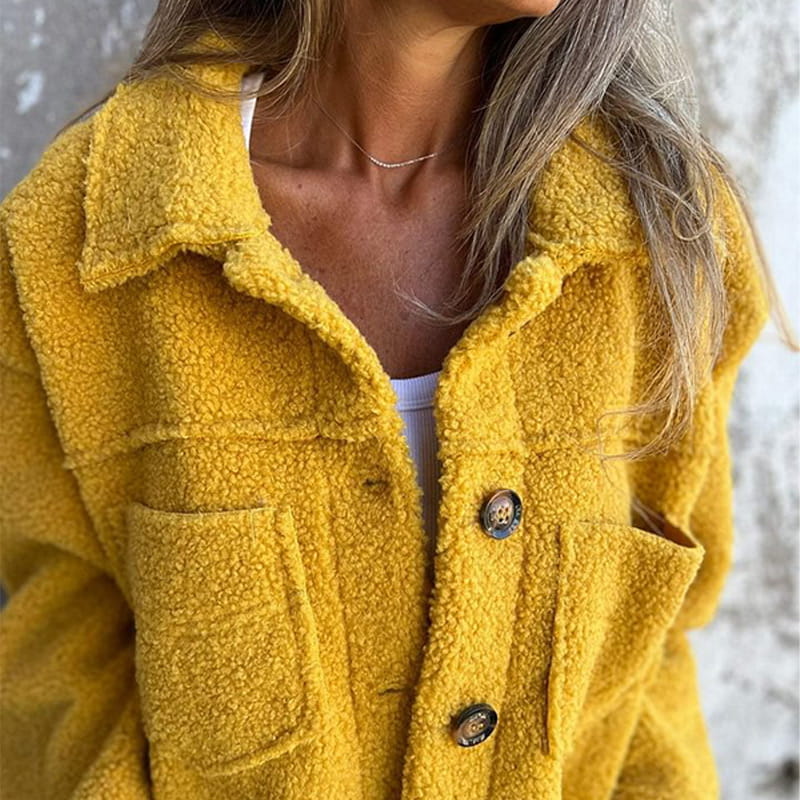Amelia | Women's Fall Teddy Button Jacket