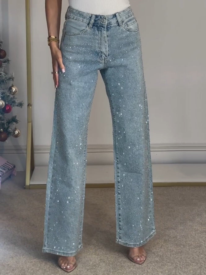 Fleur | Women's High-Waisted Glitter Jeans