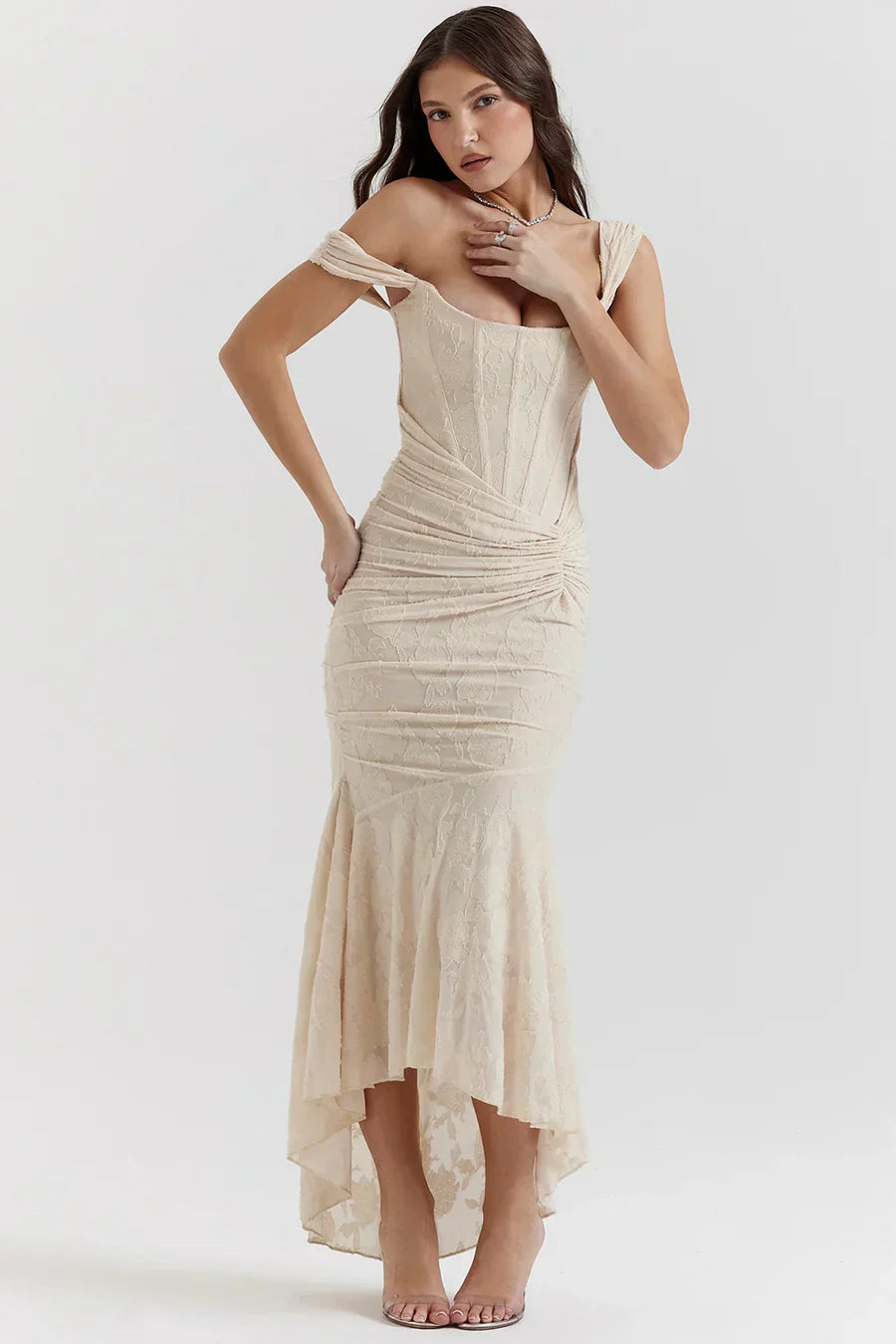 Anna | Women's Embroidered Asymmetrical Wedding Guest Dress