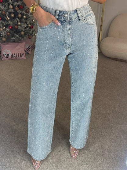 Fleur | Women's High-Waisted Glitter Jeans