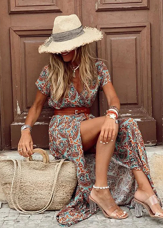 Honora | Women’s Summer Belted Maxi Dress