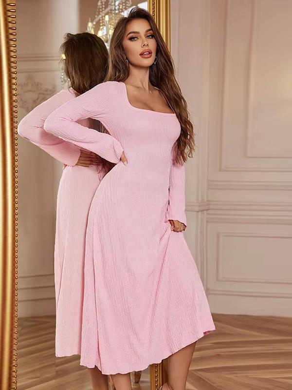 Enya | Women’s Wedding Guest Square Neck Midi Dress