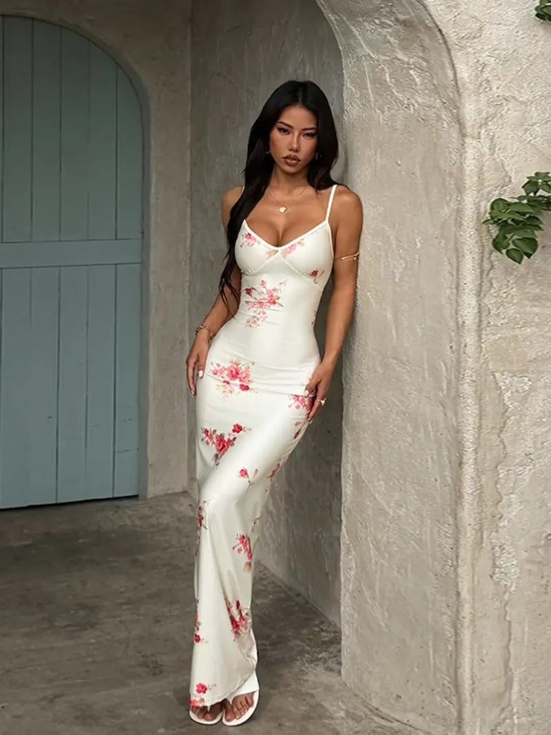 Frida | Women’s Bodycon Floral Maxi Dress
