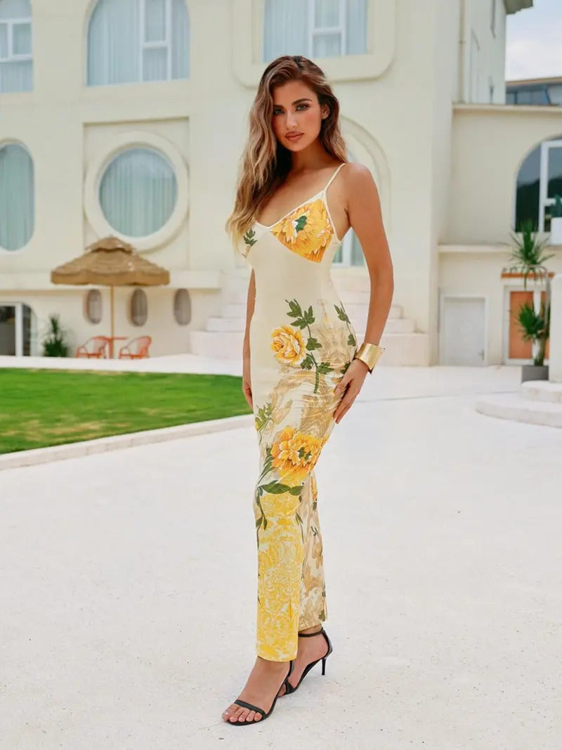Frida | Women’s Bodycon Floral Maxi Dress