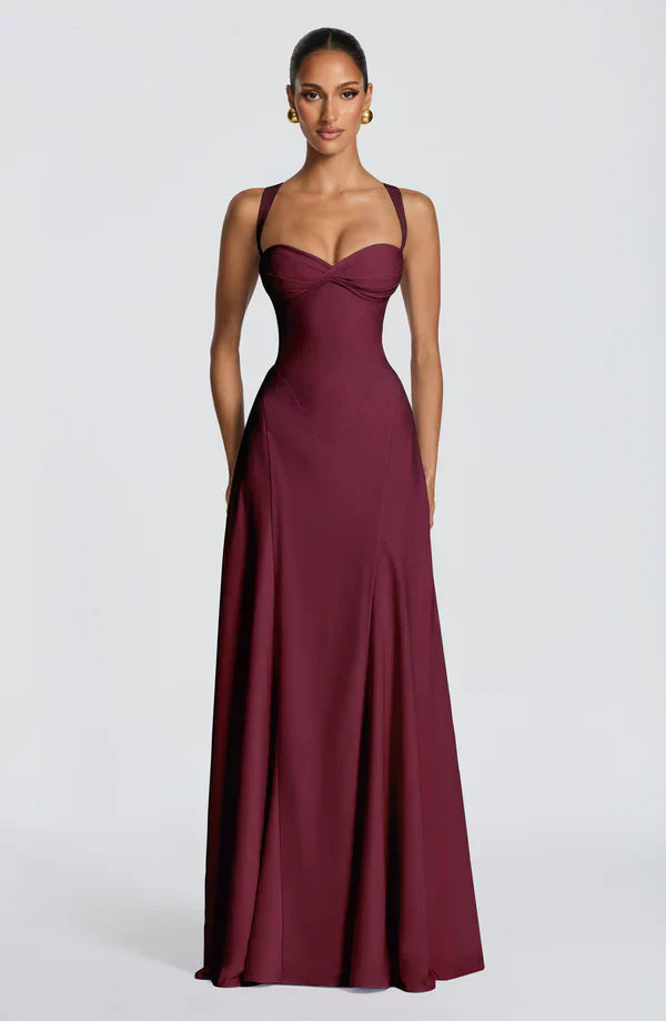 Laurel | Women's Sweetheart Wedding Guest Maxi Dress