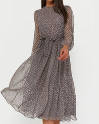 Alondra | Women's Polka Dot Long Sleeve Midi Dress