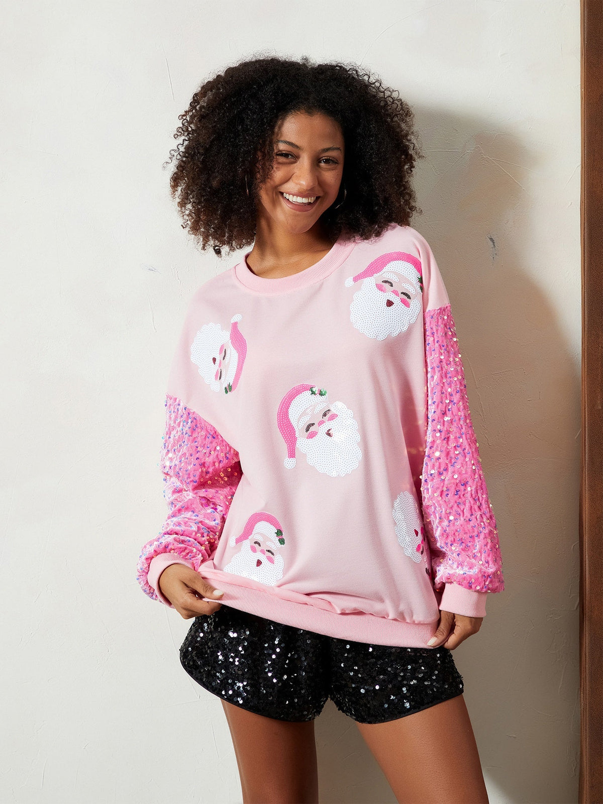 Isla | Women's Oversized Sequin Festive Jumper