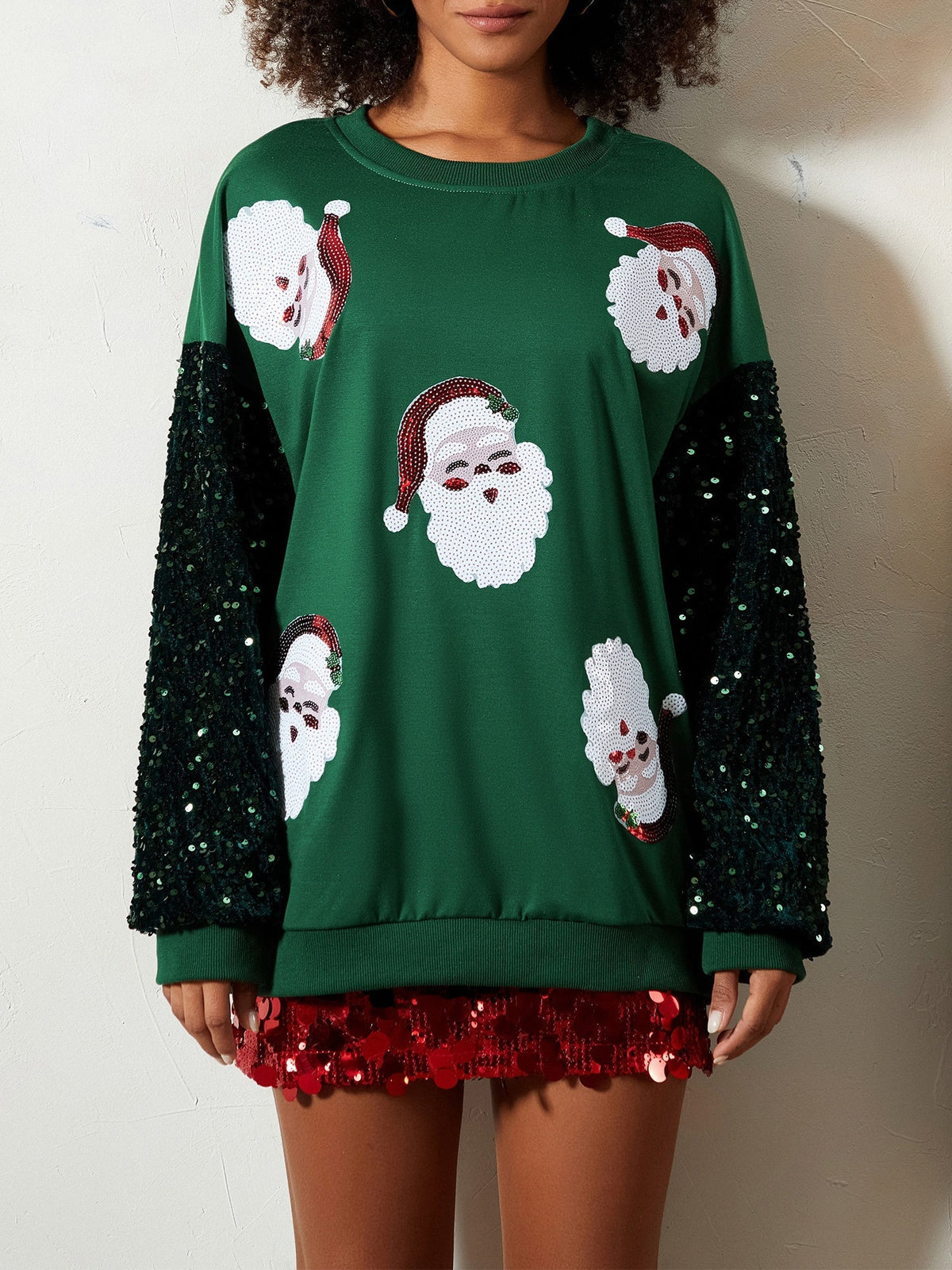 Isla | Women's Oversized Sequin Festive Jumper