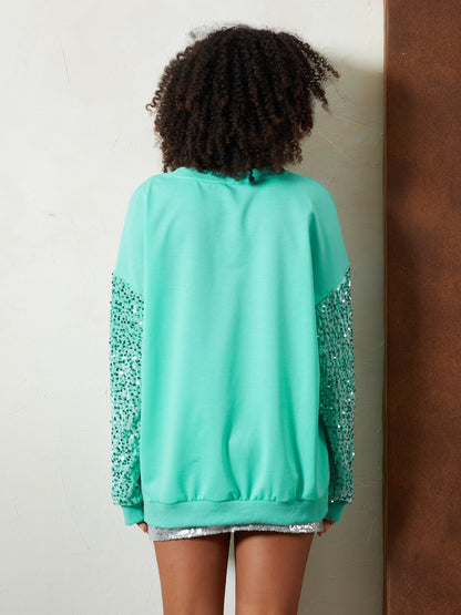Isla | Women's Oversized Sequin Festive Jumper