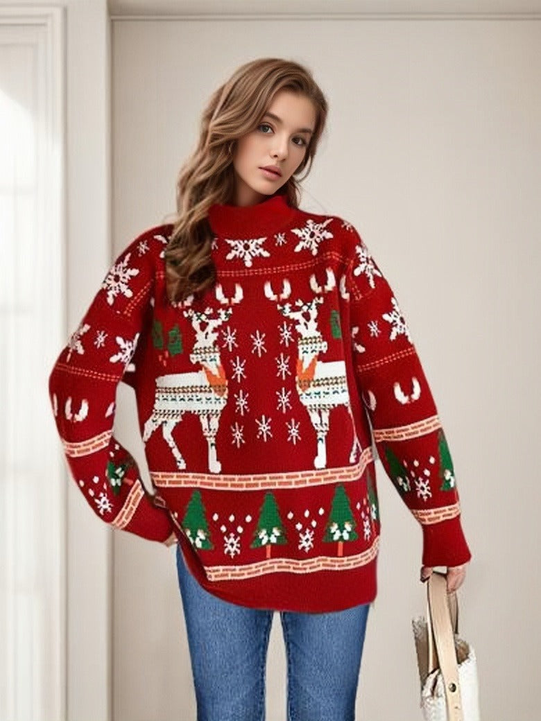 Jane | Women's Festive Christmas Jumper with Reindeer