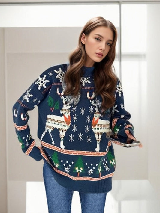 Jane | Women's Festive Christmas Jumper with Reindeer