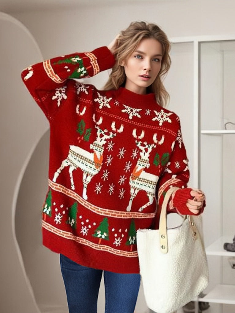 Jane | Women's Festive Christmas Jumper with Reindeer