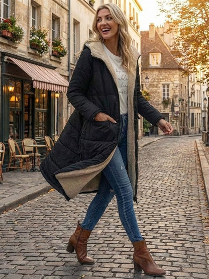 Jasmine | Women's Quilted Sherpa-Lined Hooded Teddy Coat