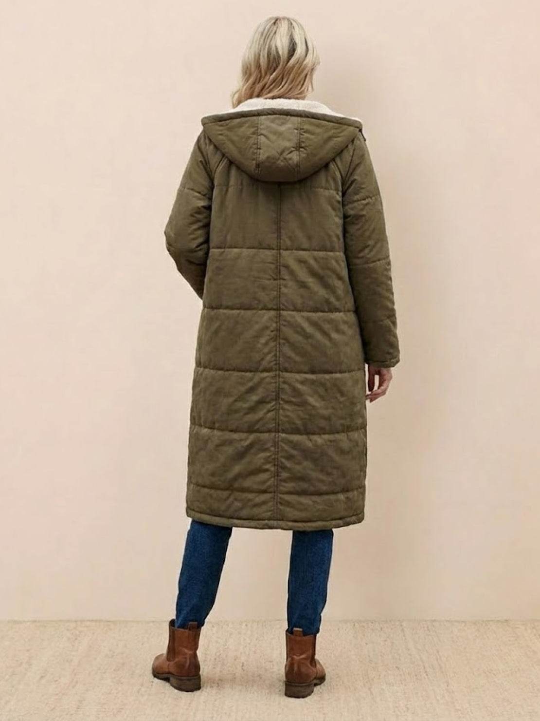 Jasmine | Women's Quilted Sherpa-Lined Hooded Teddy Coat