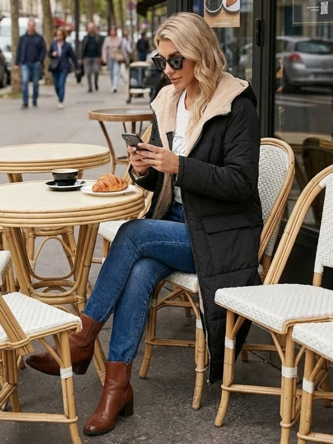 Jasmine | Women's Quilted Sherpa-Lined Hooded Teddy Coat