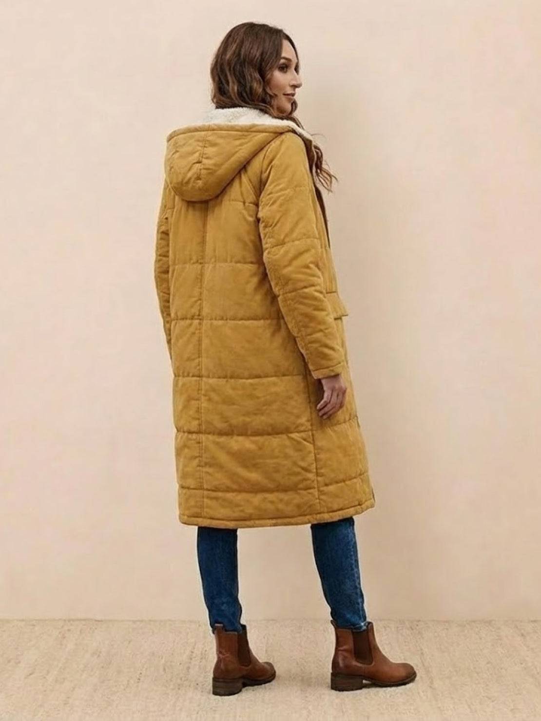 Jasmine | Women's Quilted Sherpa-Lined Hooded Teddy Coat