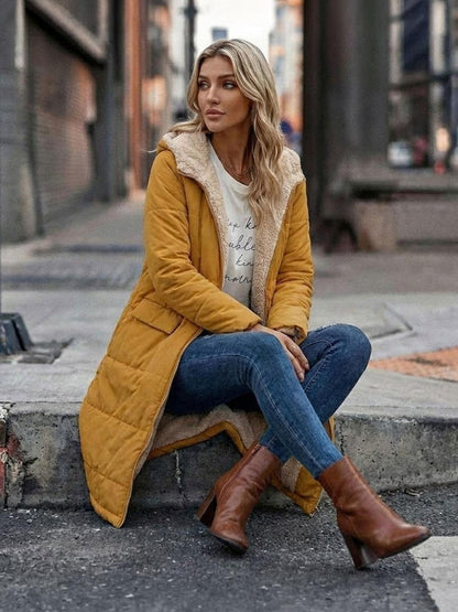 Jasmine | Women's Quilted Sherpa-Lined Hooded Teddy Coat
